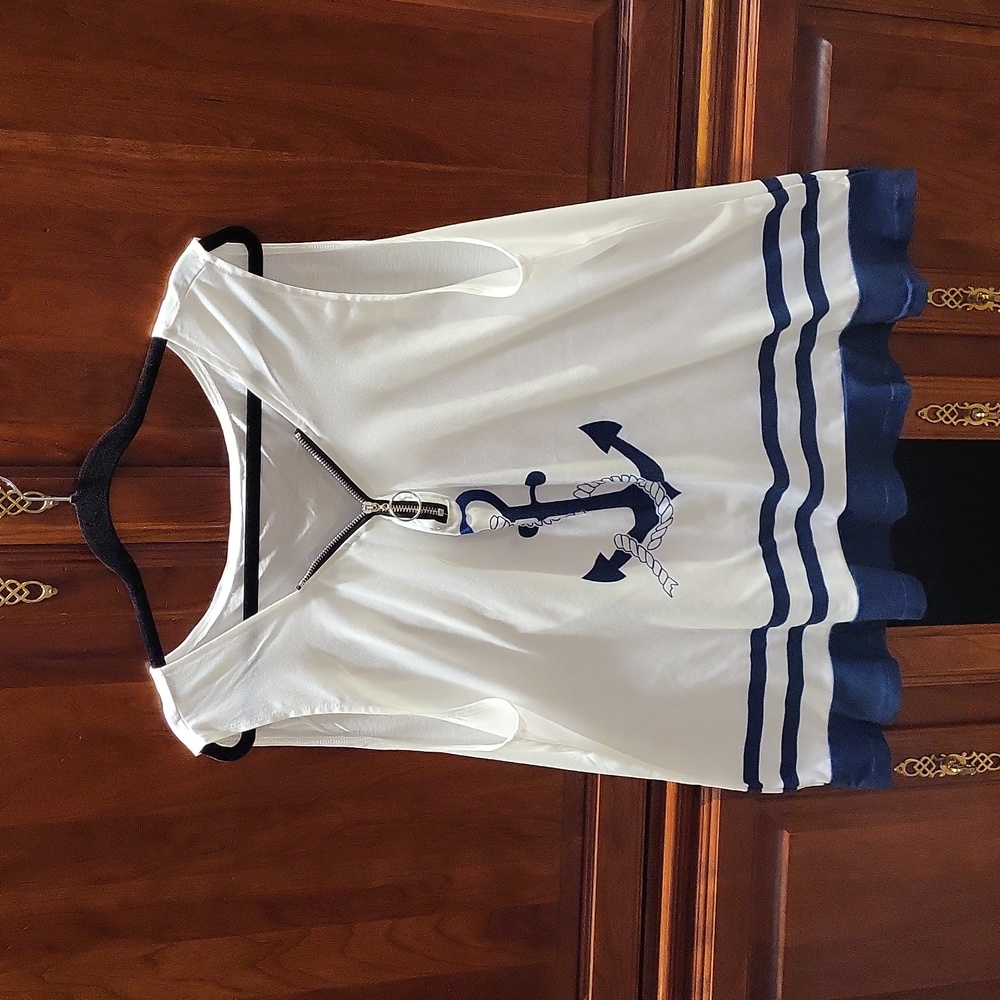☀️Anchor Tank Top With Ruffle 2X